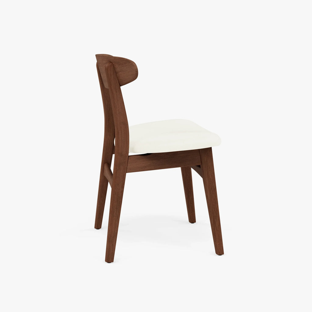 Astrid Dining Chair Cream Leather Solid American Walnut