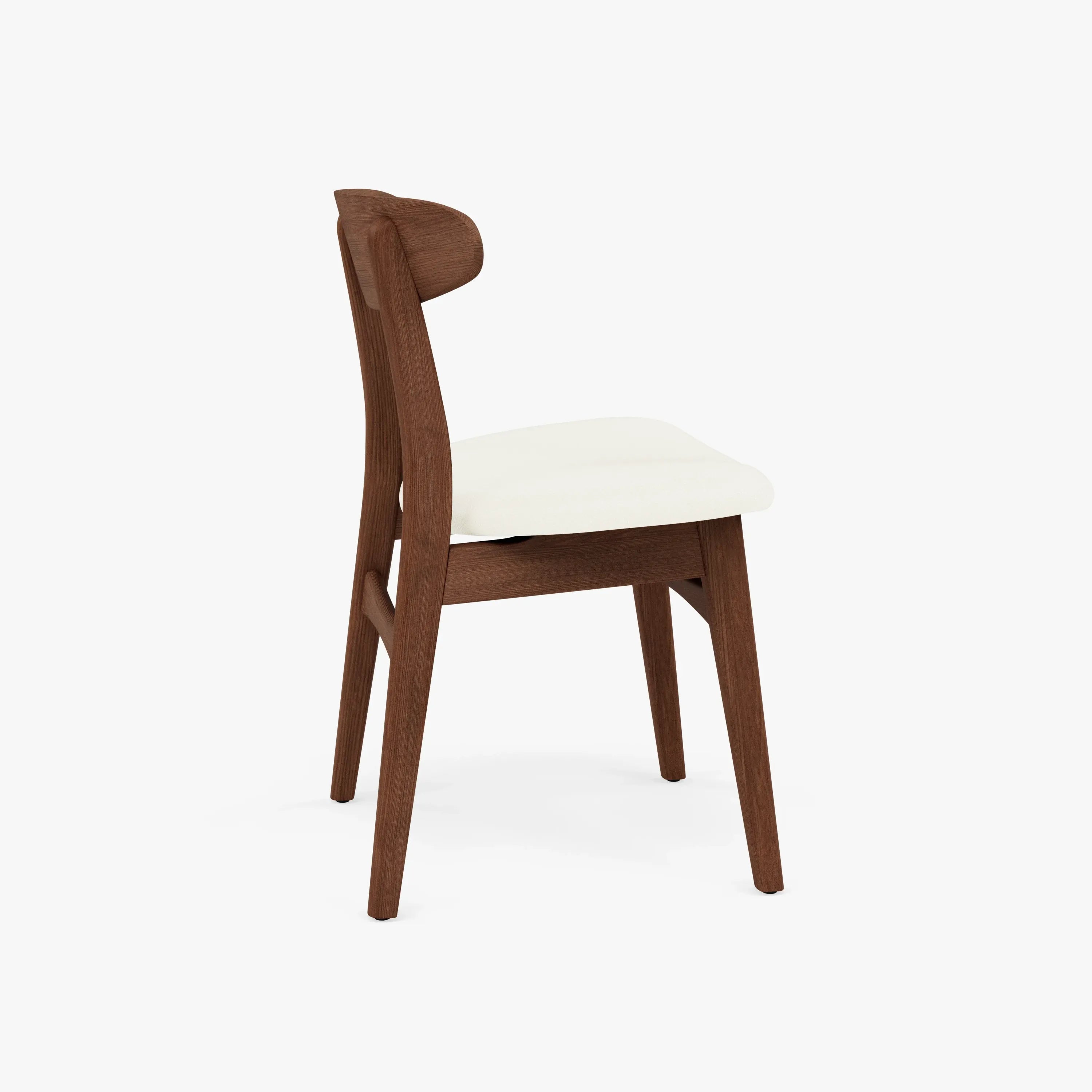Astrid Dining Chair Cream Leather Solid American Walnut