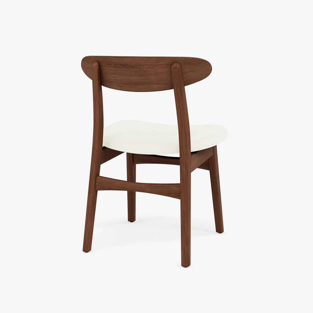 Astrid Dining Chair Cream Leather Solid American Walnut