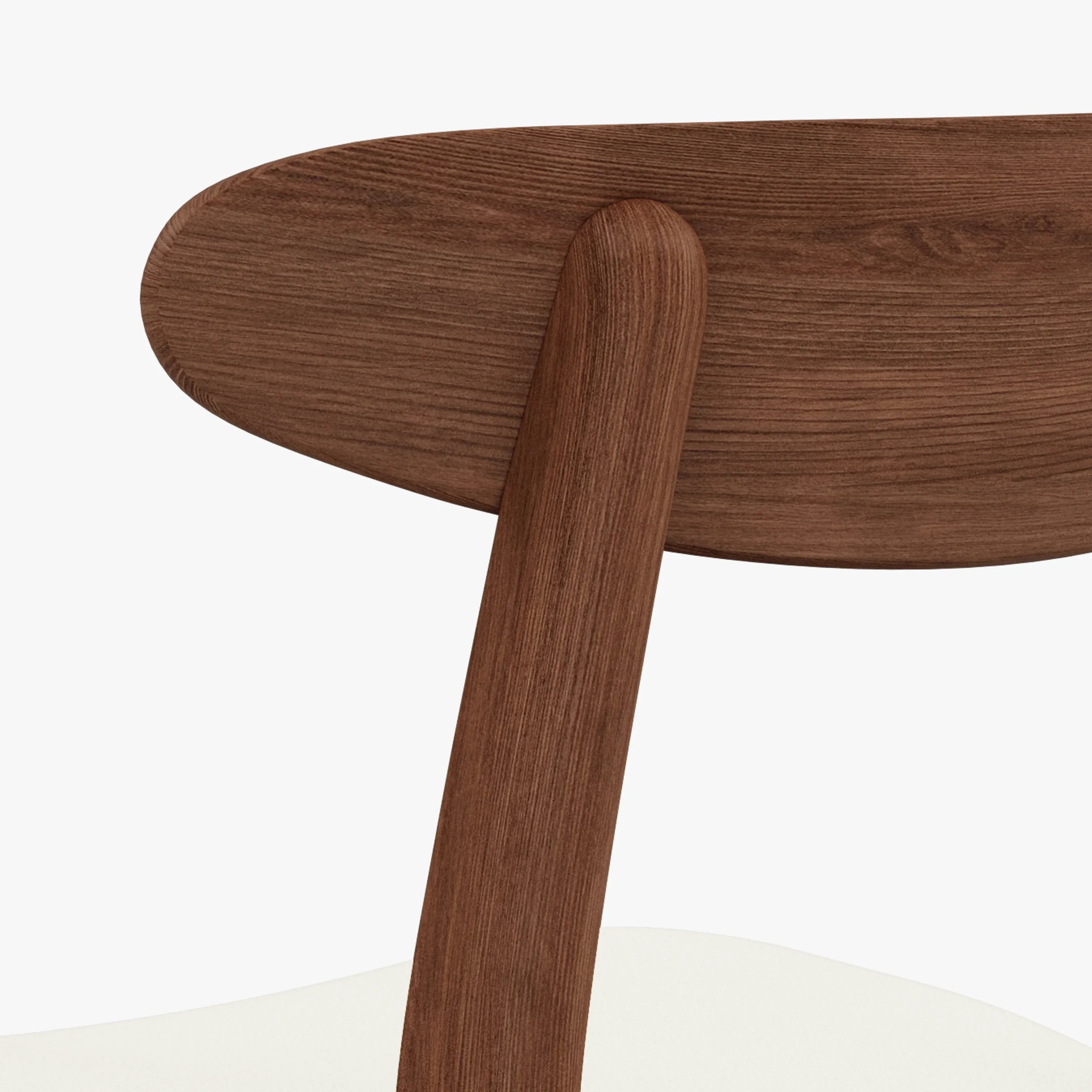 Astrid Dining Chair Cream Leather Solid American Walnut