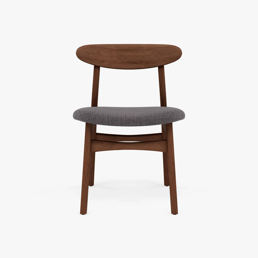 Astrid Dining Chair Light Grey Fabric Solid American Walnut