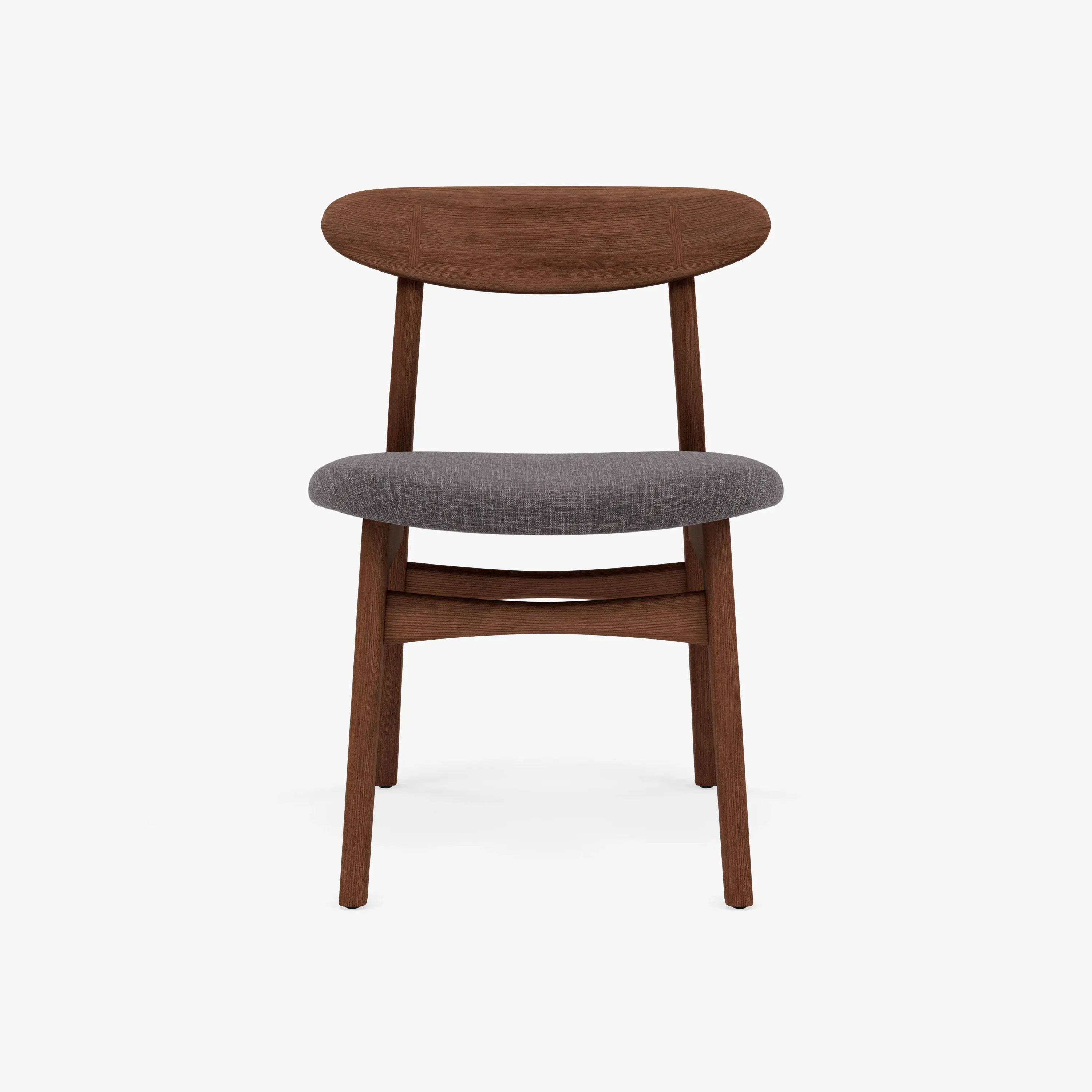 Astrid Dining Chair Light Grey Fabric Solid American Walnut