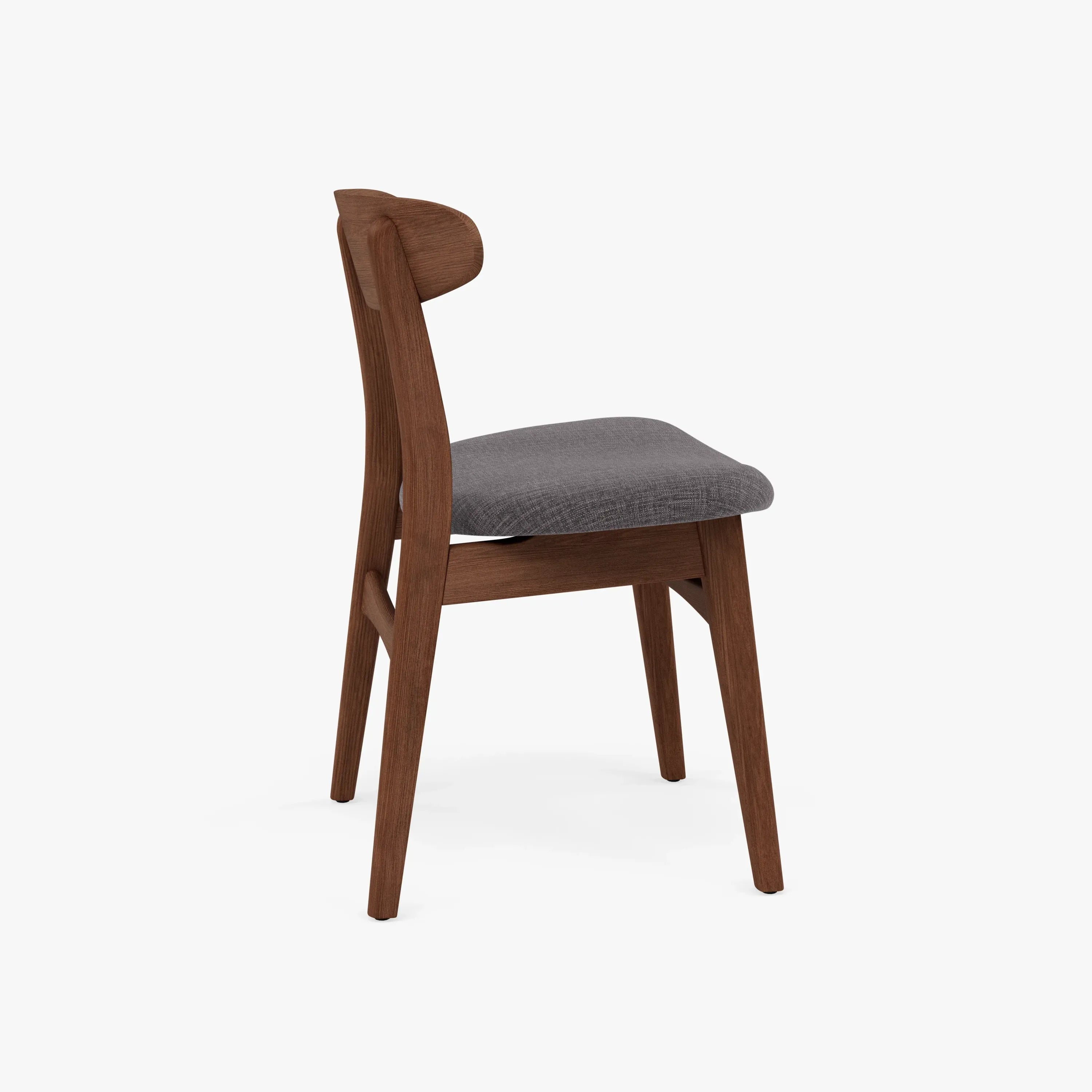 Astrid Dining Chair Light Grey Fabric Solid American Walnut