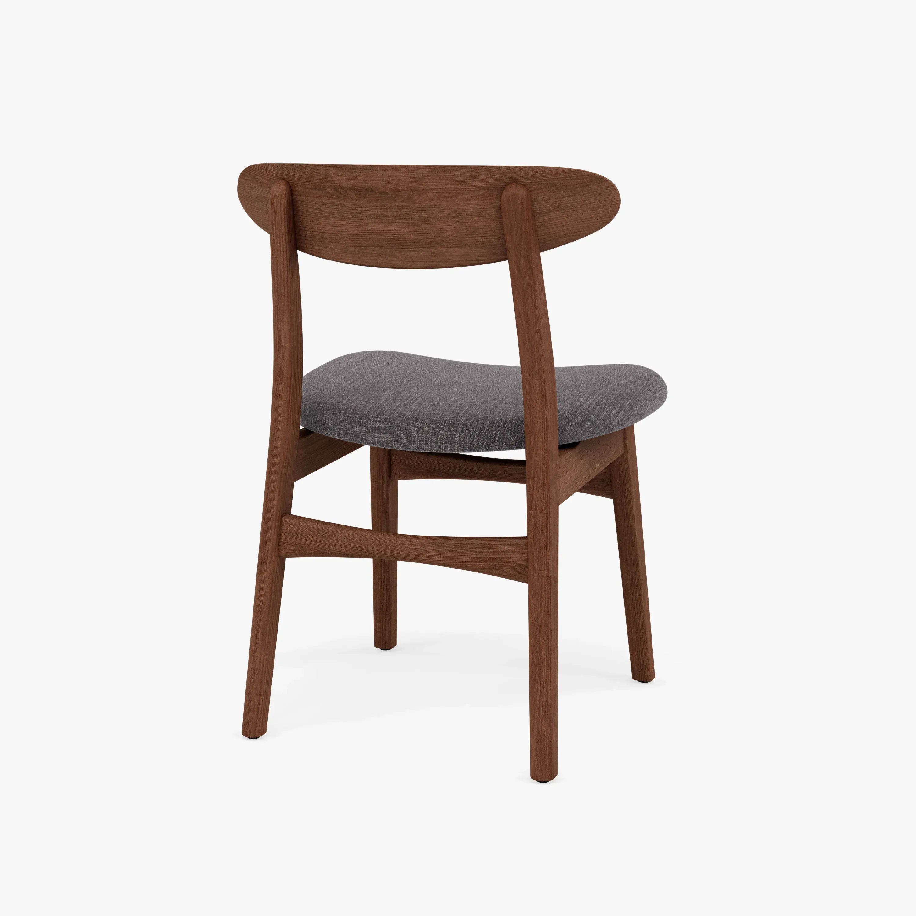 Astrid Dining Chair Light Grey Fabric Solid American Walnut