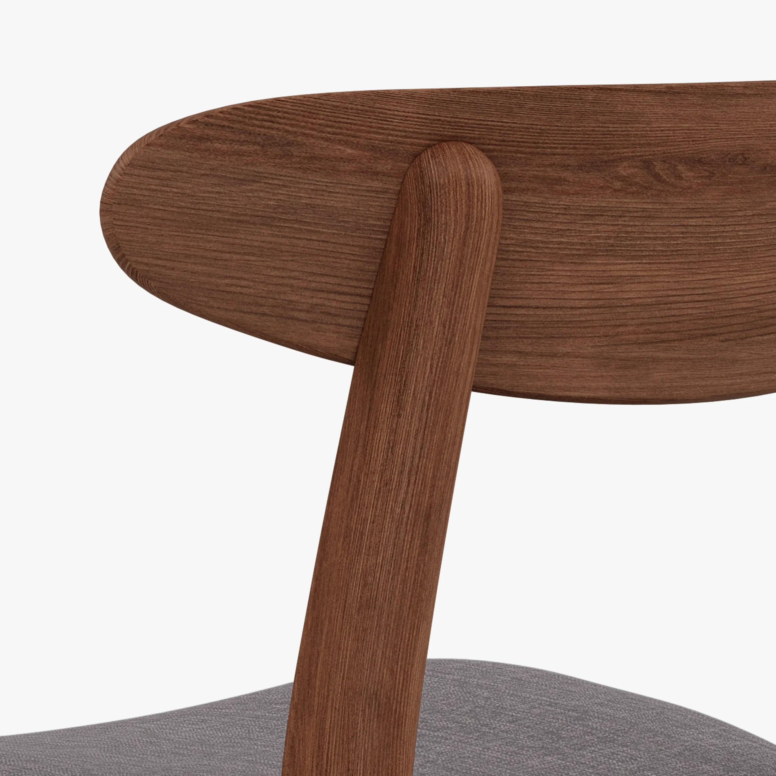 Astrid Dining Chair Light Grey Fabric Solid American Walnut