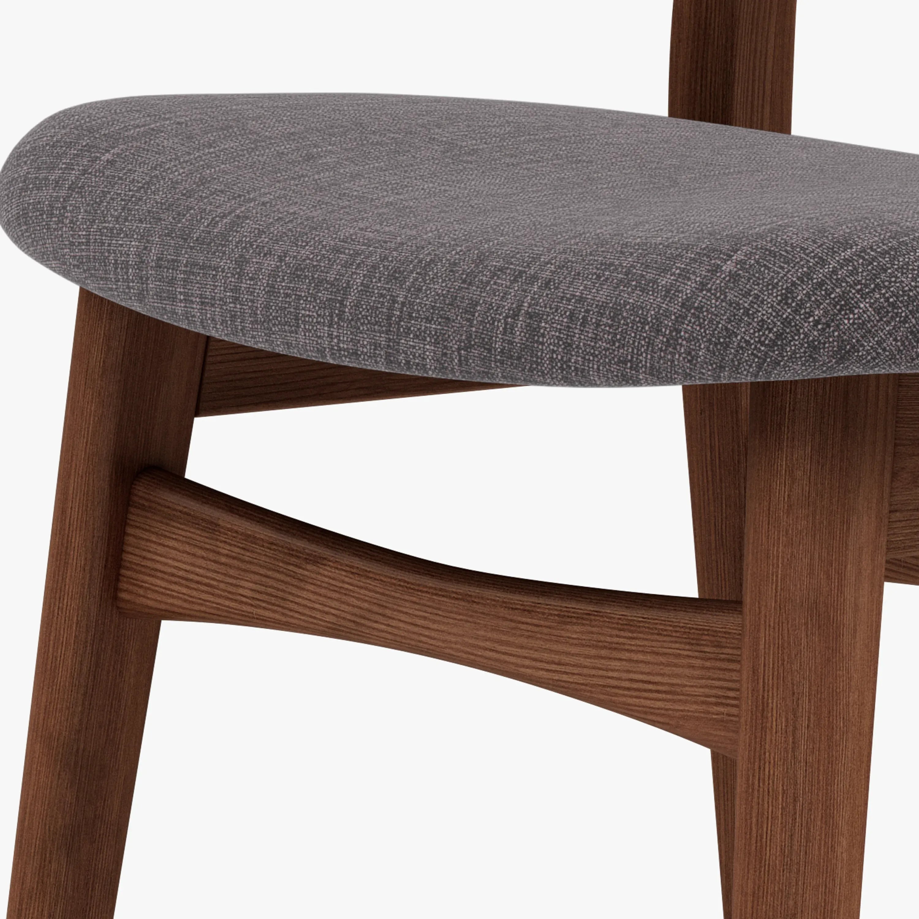 Astrid Dining Chair Light Grey Fabric Solid American Walnut