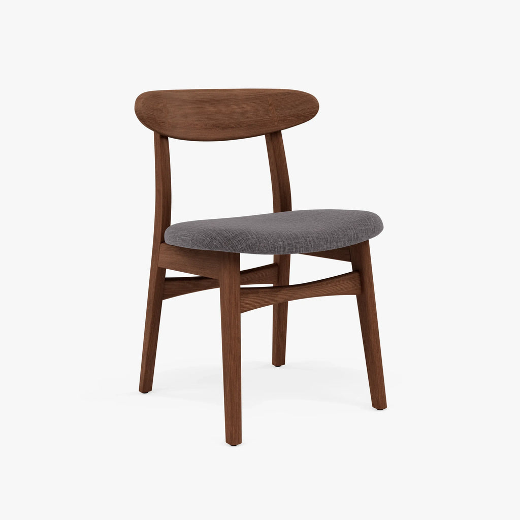 Astrid Dining Chair Light Grey Fabric Solid American Walnut