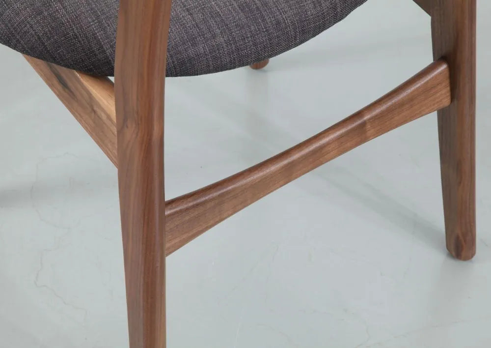 Astrid Dining Chair Light Grey Fabric Solid American Walnut