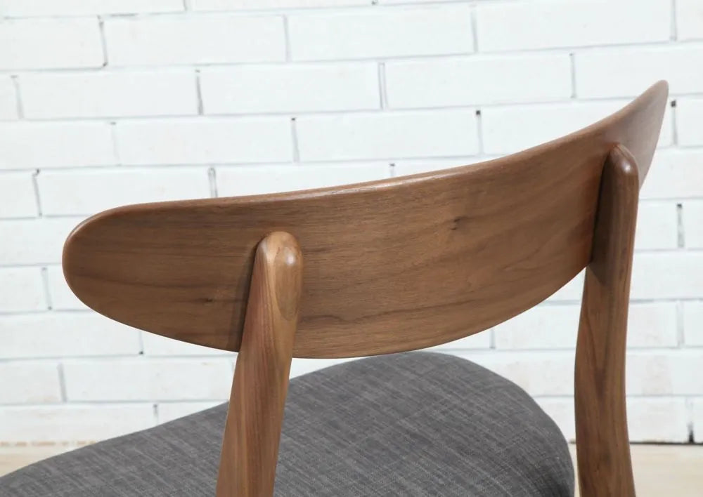 Astrid Dining Chair Light Grey Fabric Solid American Walnut