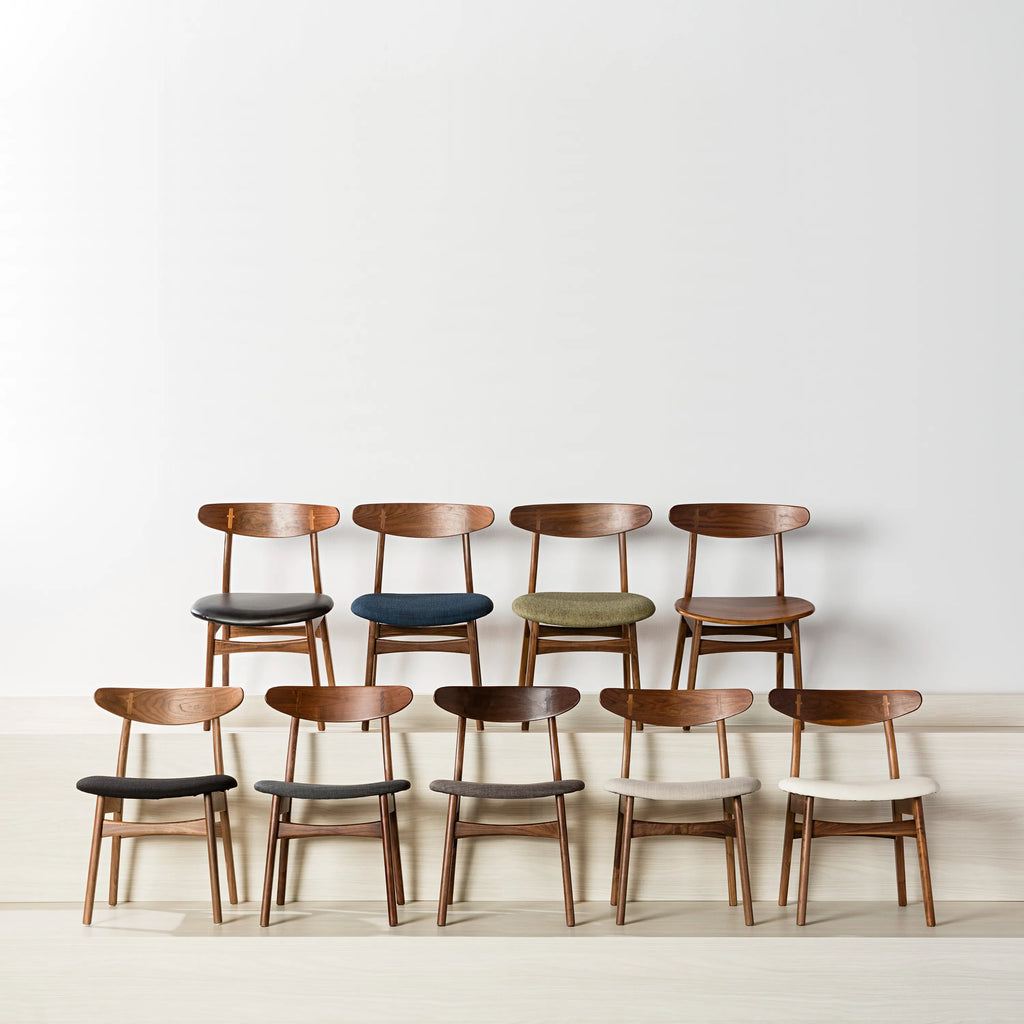 Astrid Dining Chair Light Grey Fabric Solid American Walnut