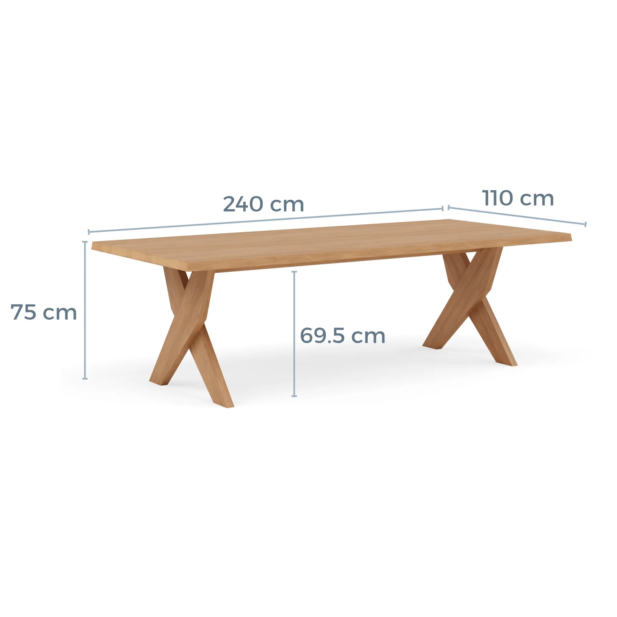 Axel Dining Table 240 x 110cm Solid American Oak