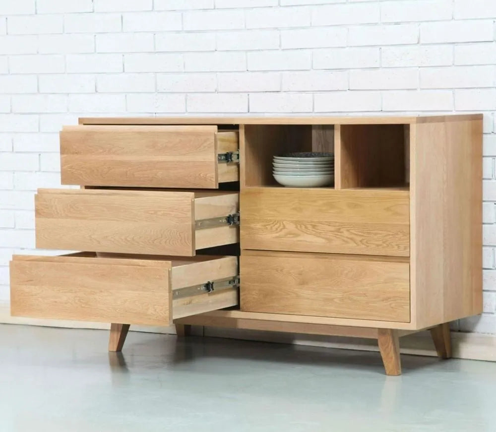 Bastian Chest 5 Drawers 120 x 45cm Solid American Oak