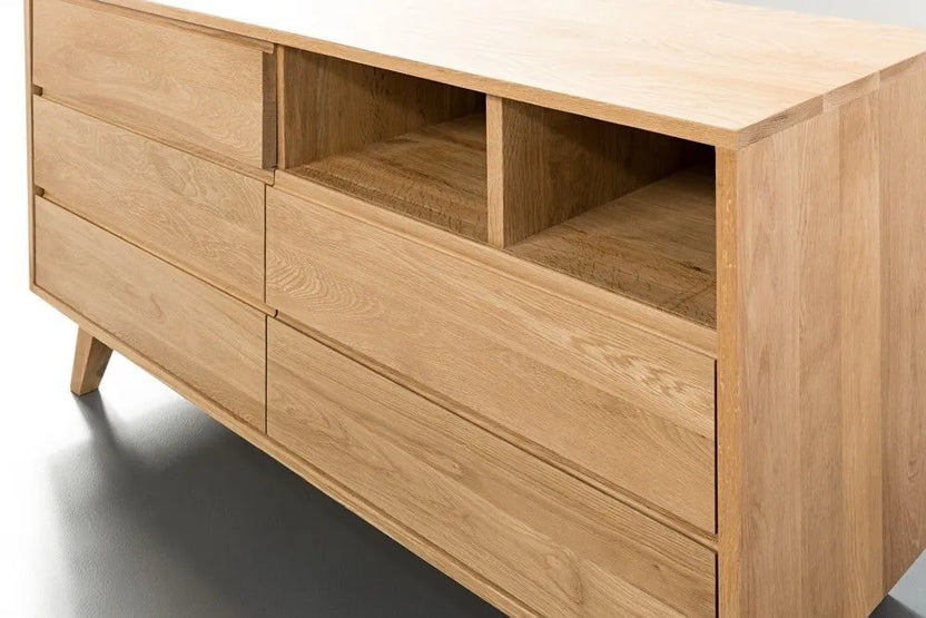 Bastian Chest 5 Drawers 120 x 45cm Solid American Oak