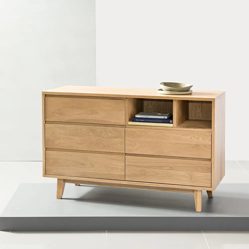 Bastian Chest 5 Drawers 120 x 45cm Solid American Oak