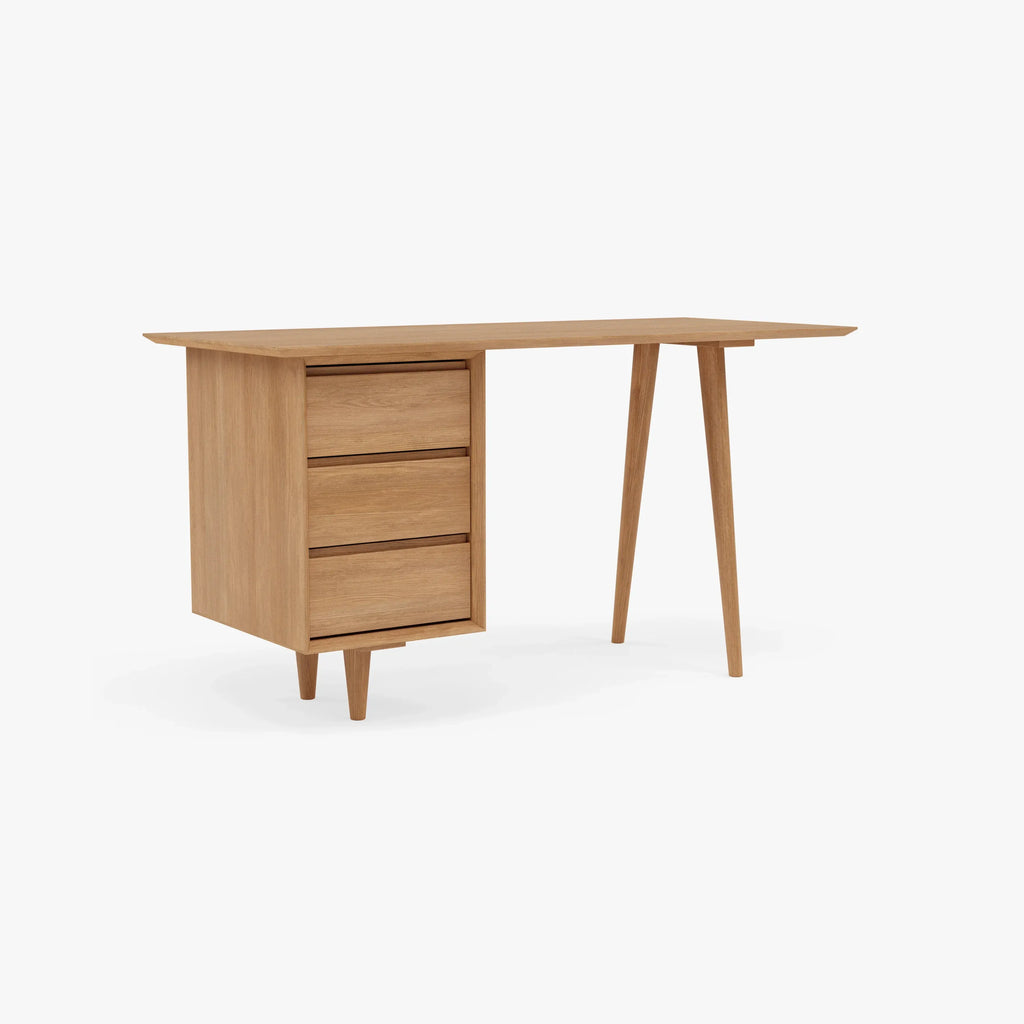 Bastian Office Desk 140 x 60cm Solid American Oak