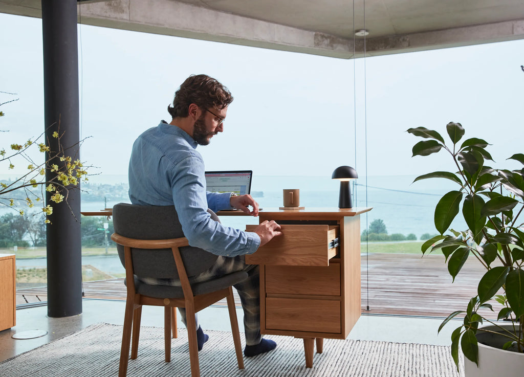 Bastian Office Desk 140 x 60cm Solid American Oak