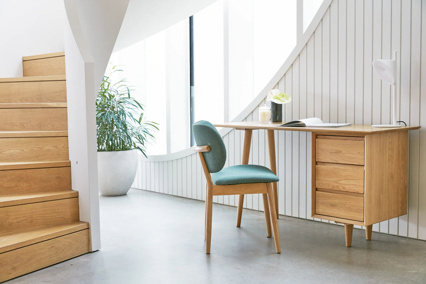 Bastian Office Desk 140 x 60cm Solid American Oak