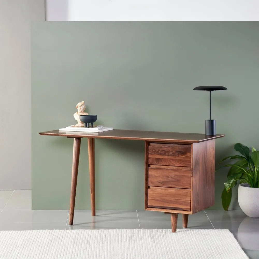 Bastian Office Desk 140 x 60cm Solid American Walnut