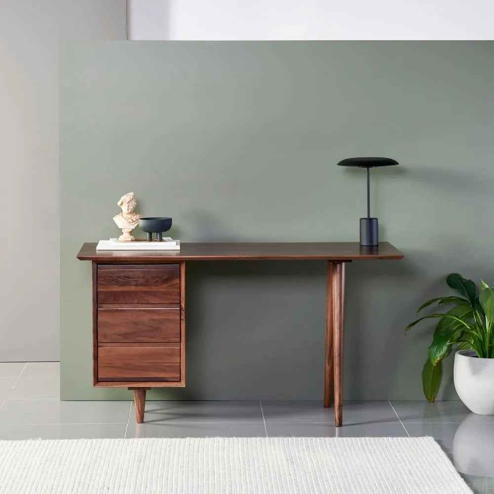 Bastian Office Desk 140 x 60cm Solid American Walnut