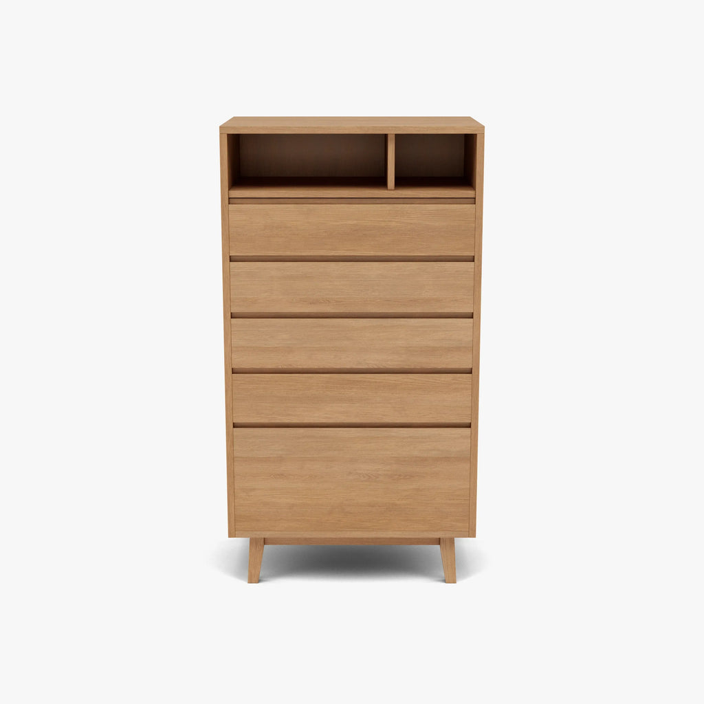 Bastian Tallboy 5 Drawers 70 x 45cm Solid American Oak