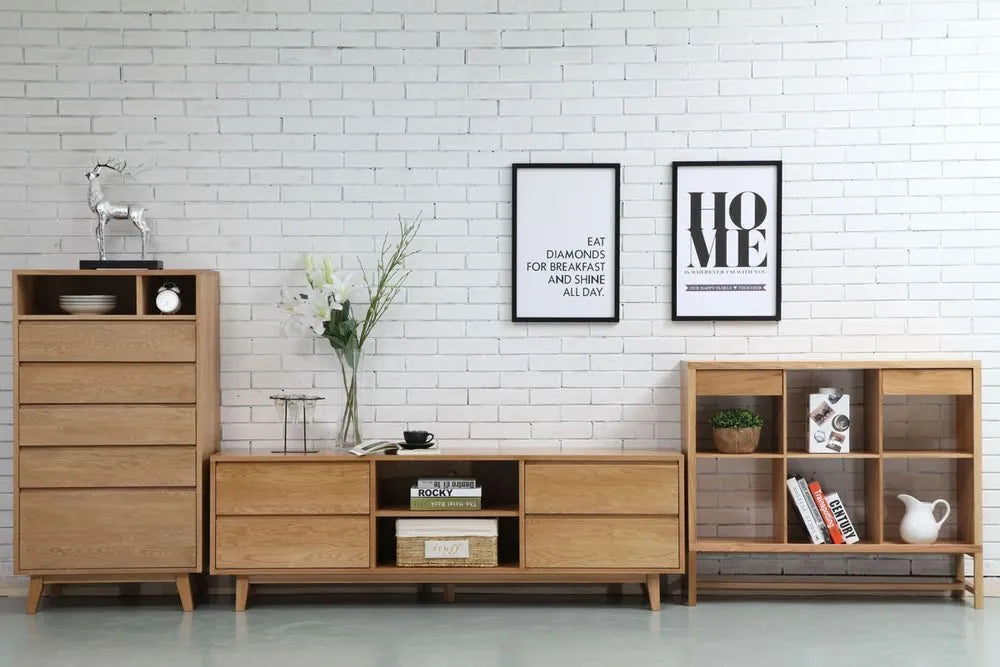 Bastian Tallboy 5 Drawers 70 x 45cm Solid American Oak