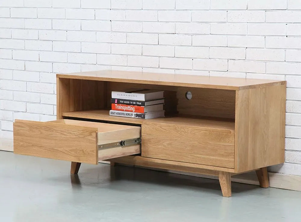 Bastian TV and Media Console 130 x 45cm Solid American Oak