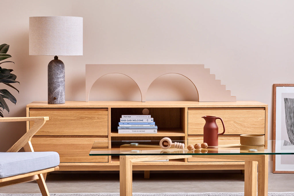 Bastian TV and Media Console 180 x 45cm Solid American Oak