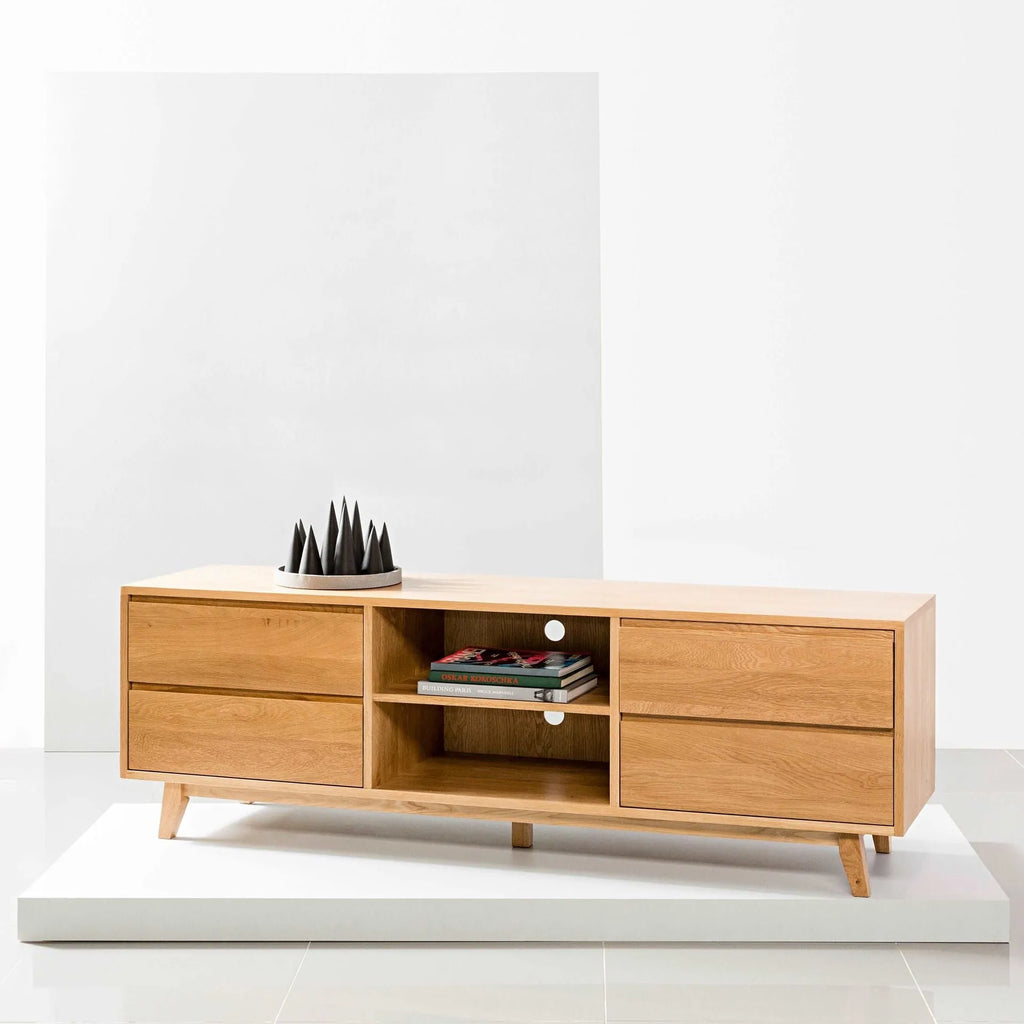 Bastian TV and Media Console 180 x 45cm Solid American Oak