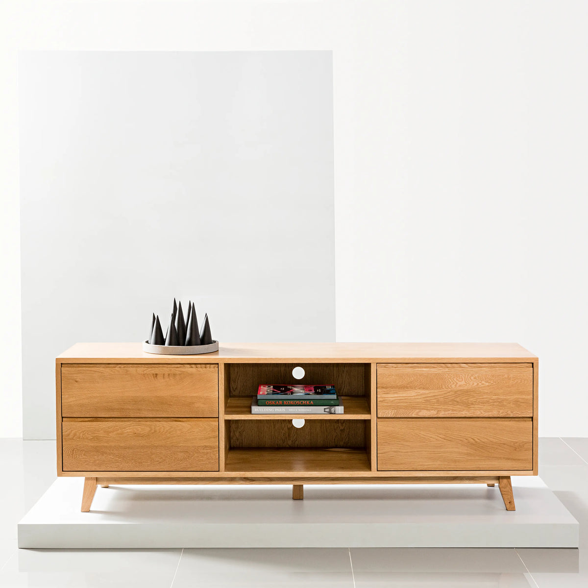 Bastian TV and Media Console 180 x 45cm Solid American Oak