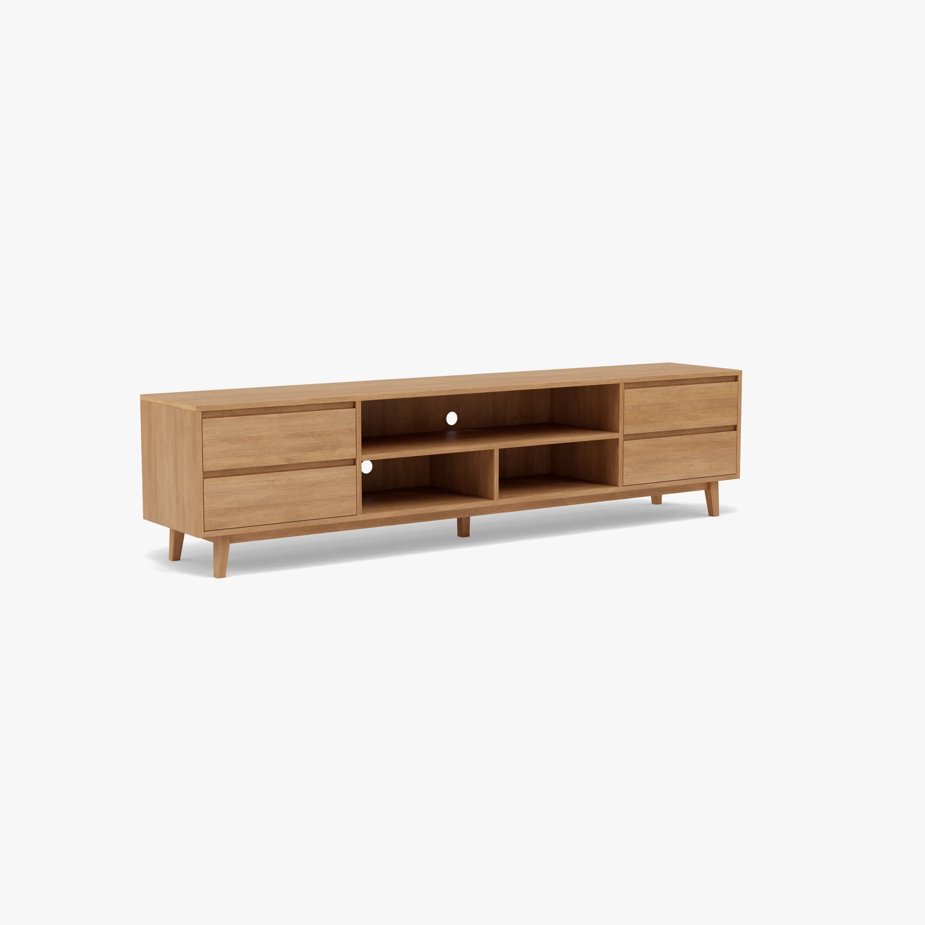 Bastian TV and Media Console 240 x 45cm Solid American Oak