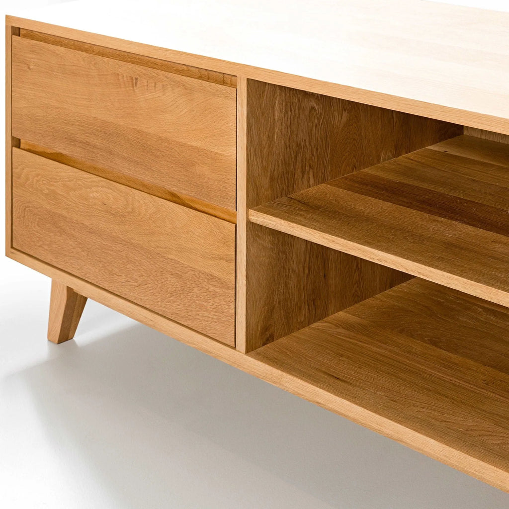 Bastian TV and Media Console 240 x 45cm Solid American Oak