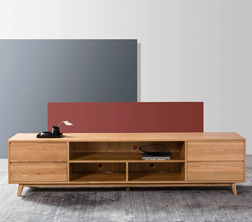 Bastian TV and Media Console 240 x 45cm Solid American Oak