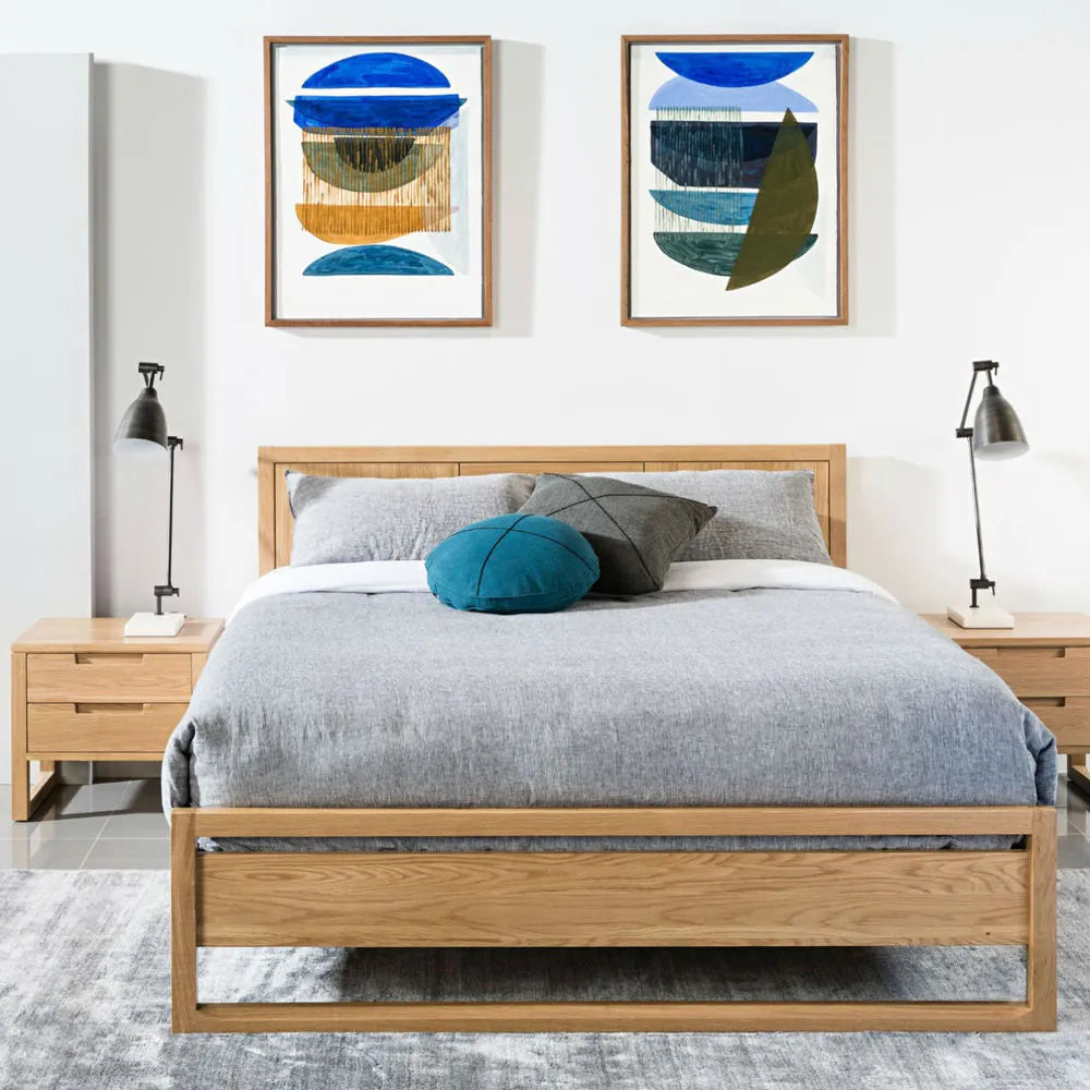 Bruno Bed Frame Double American Oak
