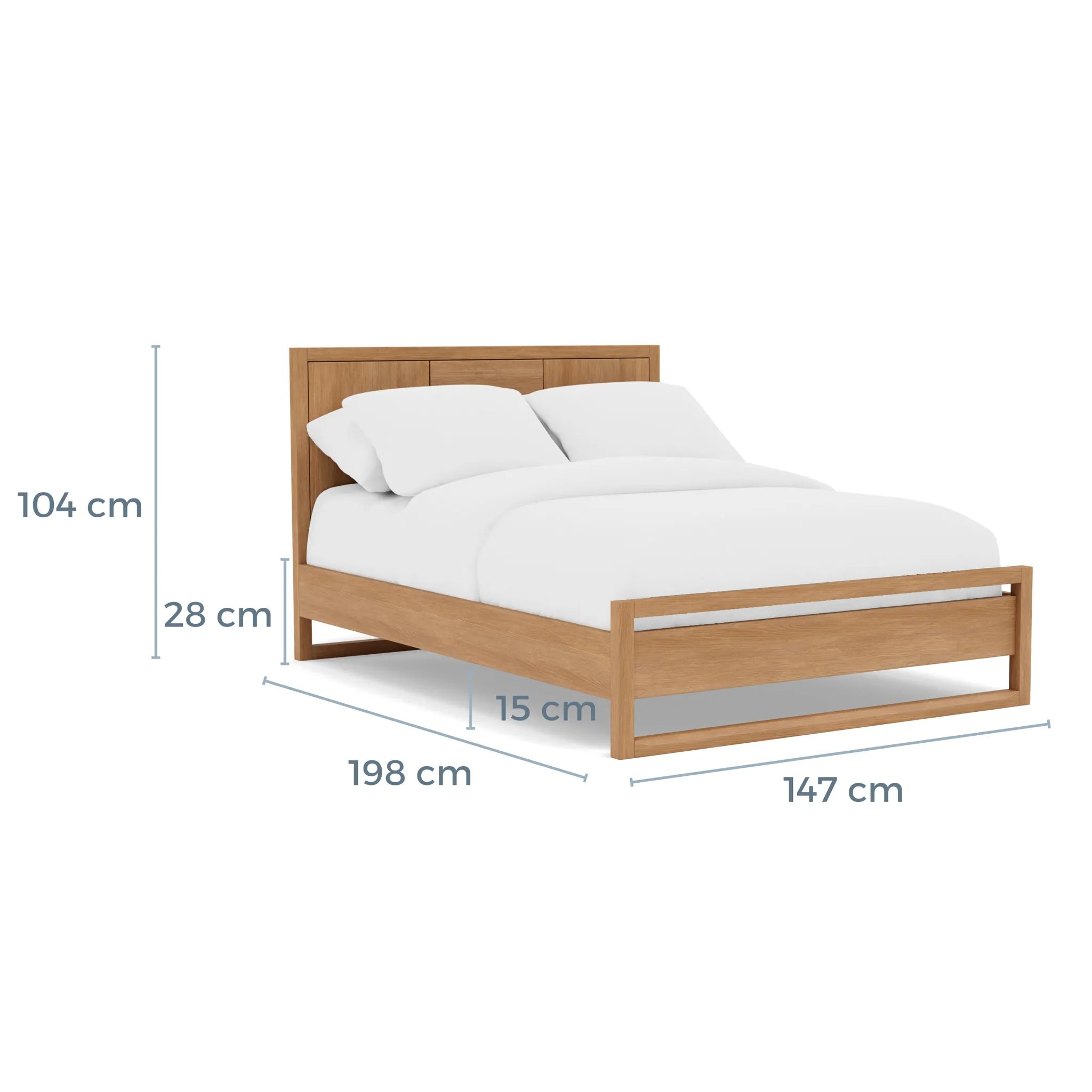 Bruno Bed Frame Double American Oak