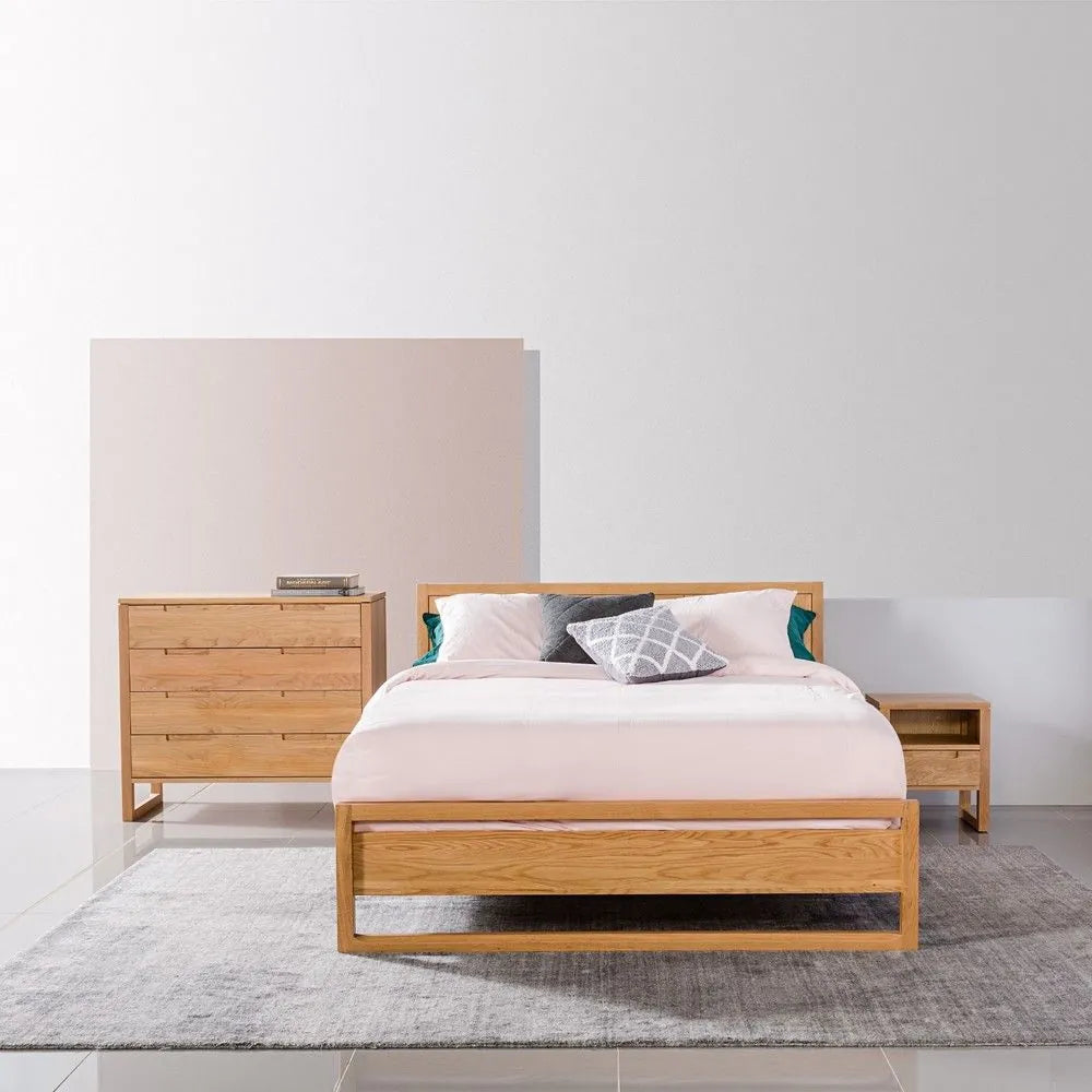 Bruno Bed Frame Double American Oak