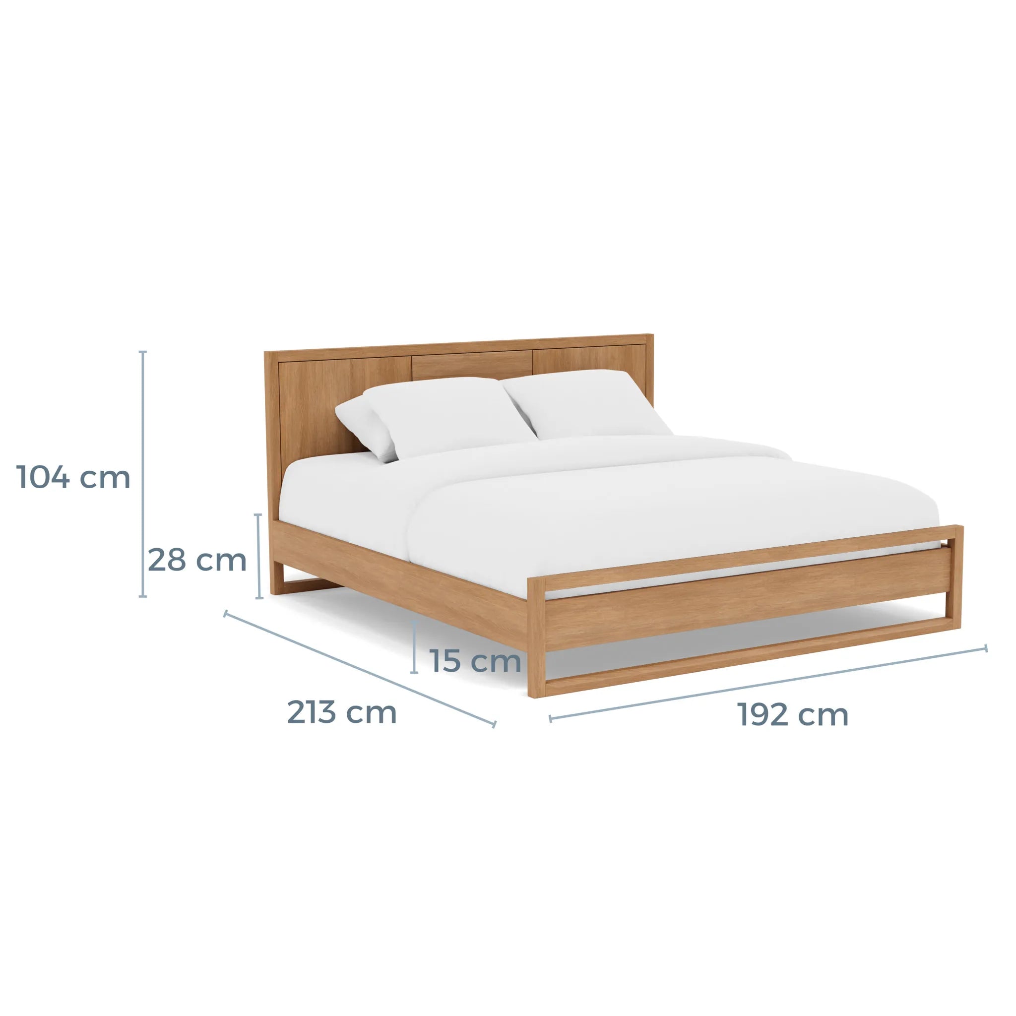 Bruno Bed Frame King American Oak