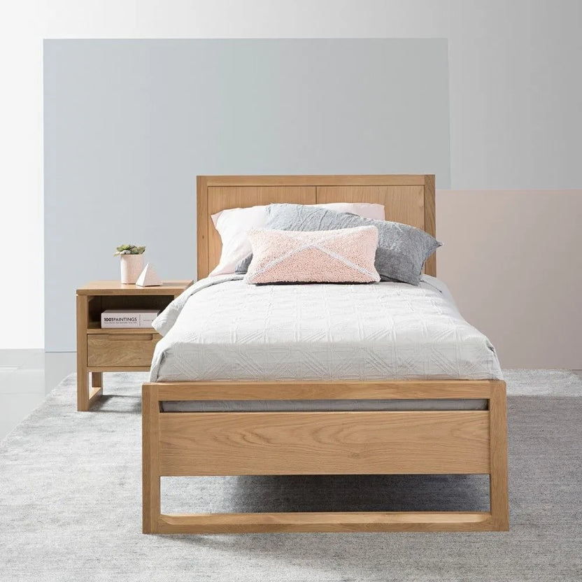 Bruno Bed Frame King Single American Oak