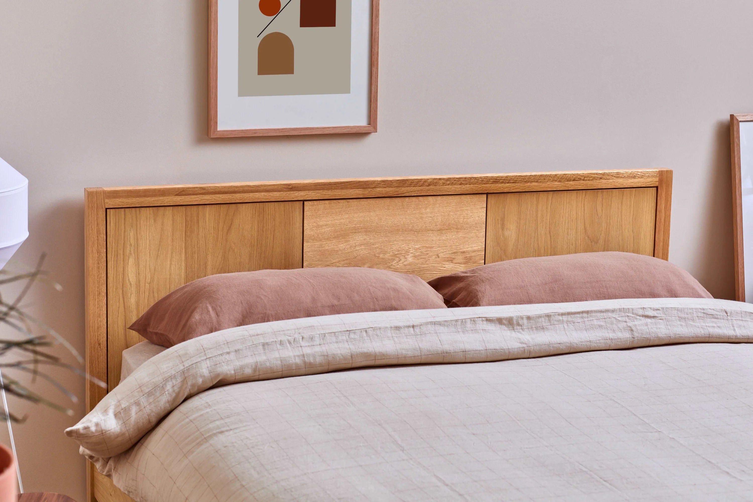 Bruno Bed Frame Queen American Oak