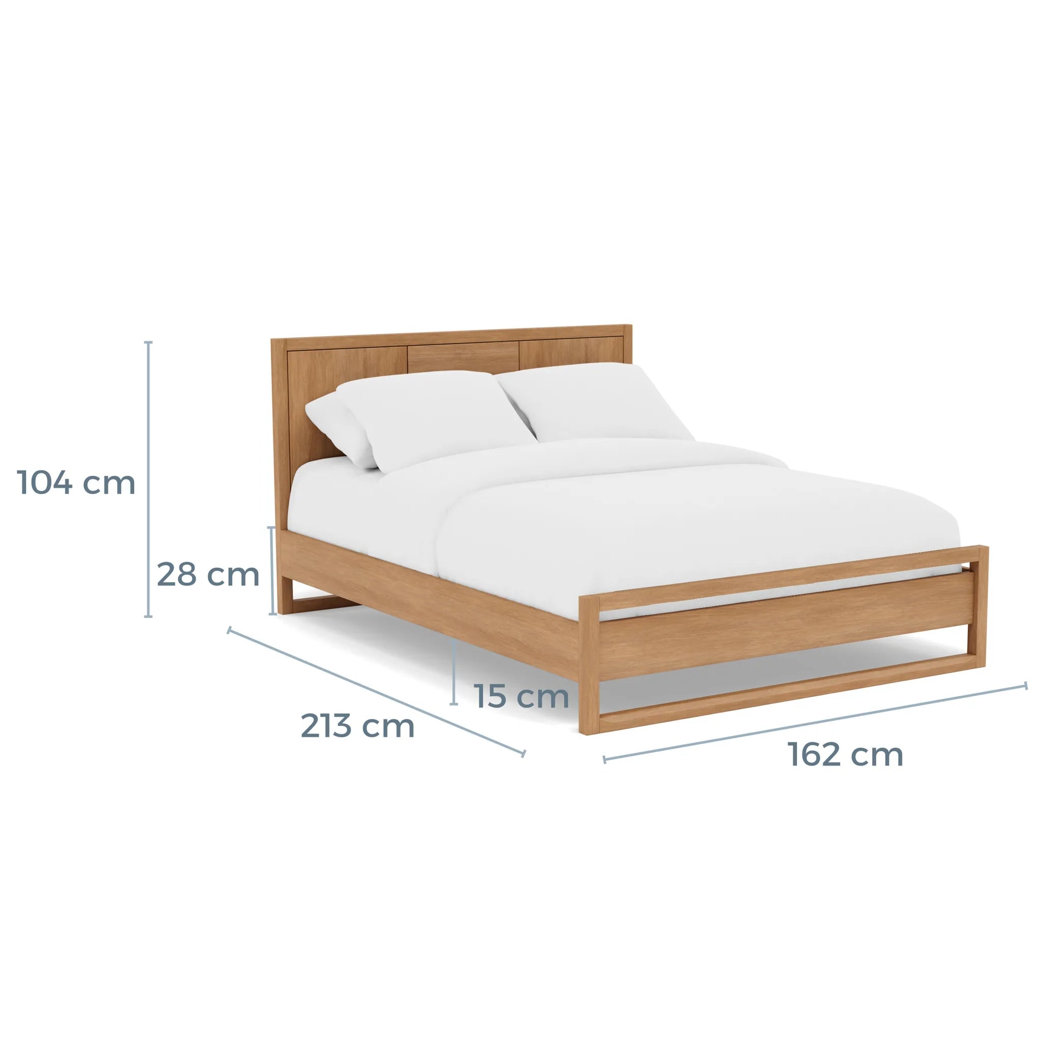 Bruno Bed Frame Queen American Oak