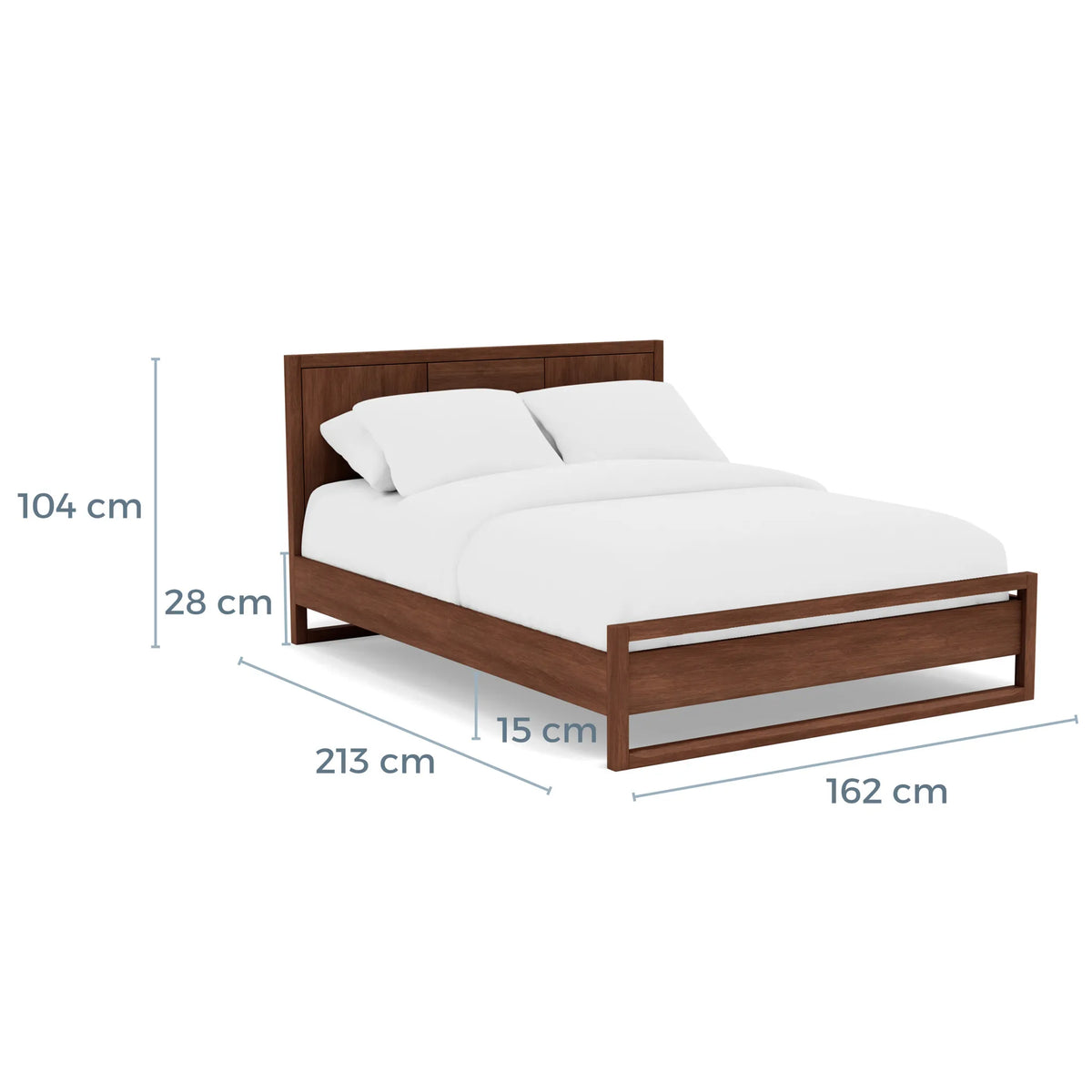Bruno Bed Frame Queen American Walnut
