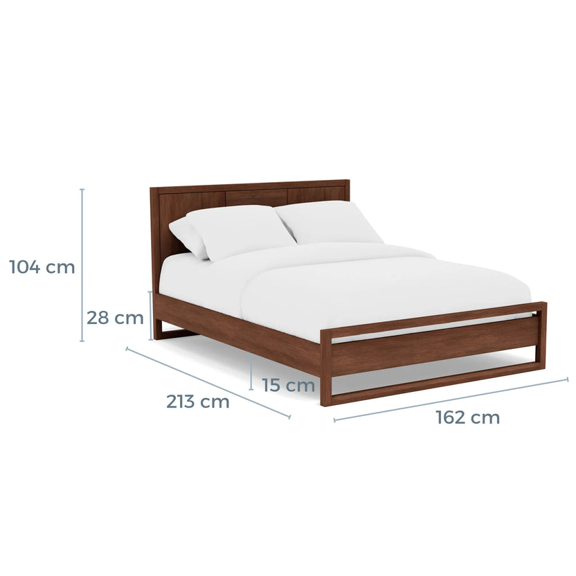 Bruno Bed Frame Queen American Walnut