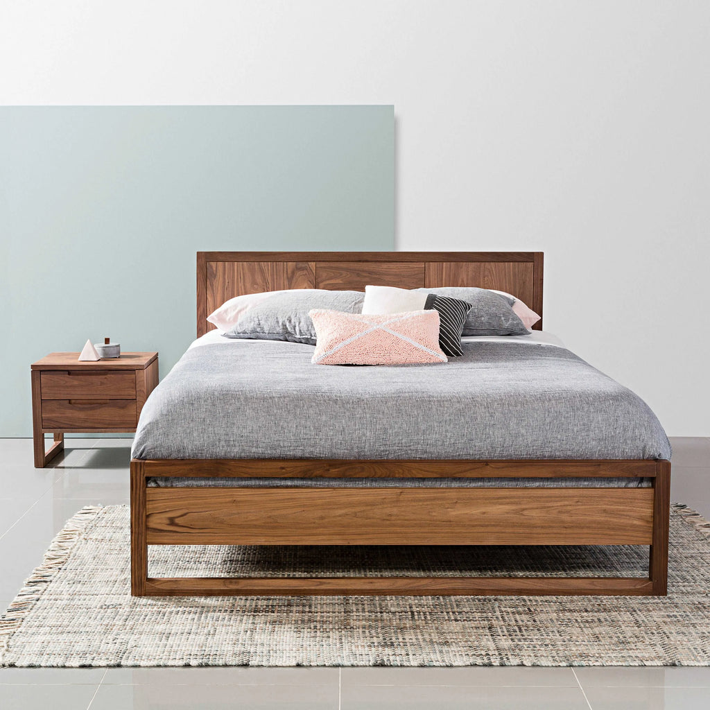 Bruno Bed Frame Queen American Walnut