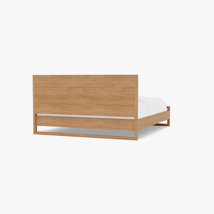 Bruno Bed Frame Upholstered King American Oak