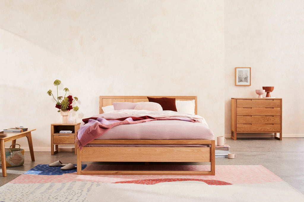 Bruno Bedside Table 1 Drawer 42 x 35cm Solid American Oak