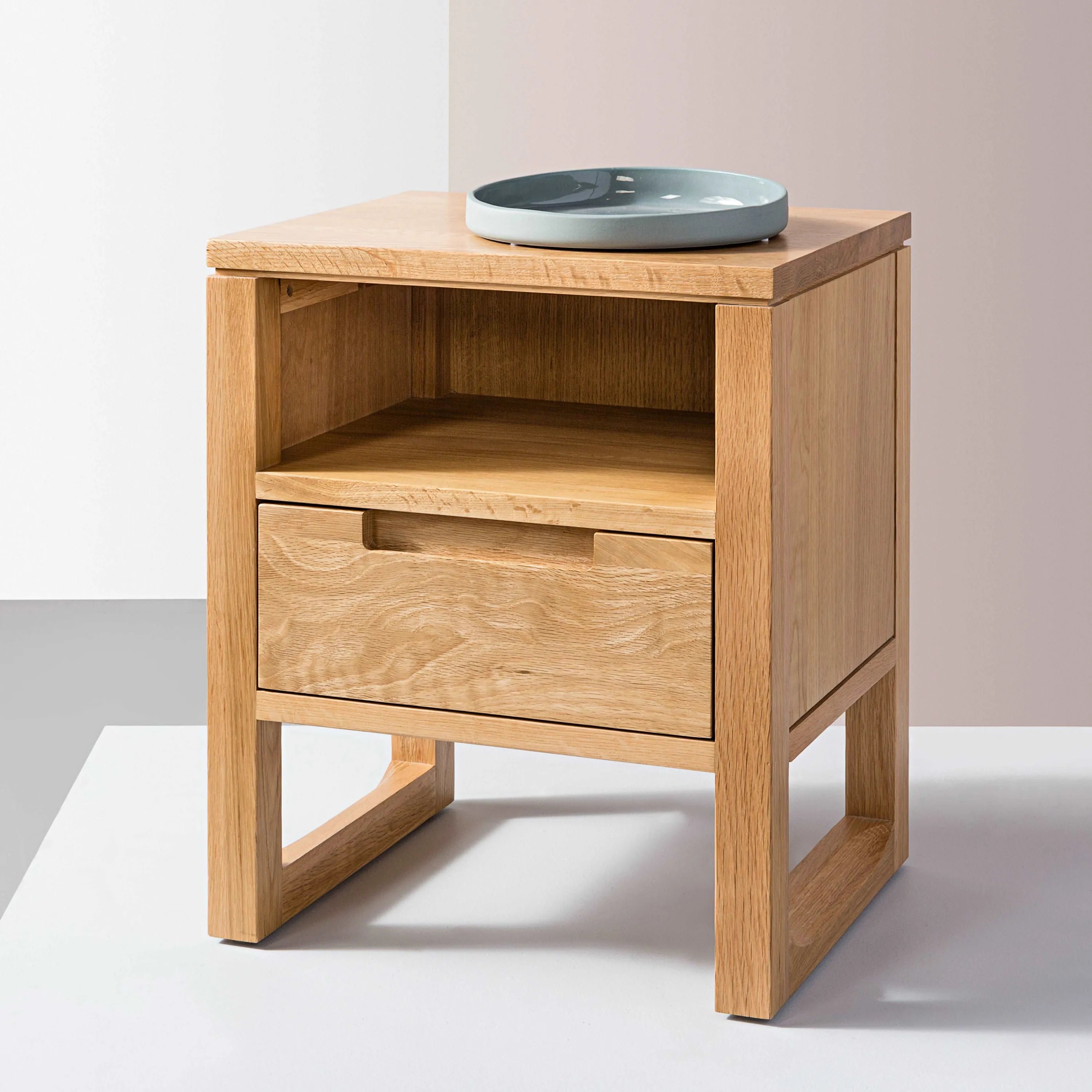 Bruno Bedside Table 1 Drawer 42 x 35cm Solid American Oak