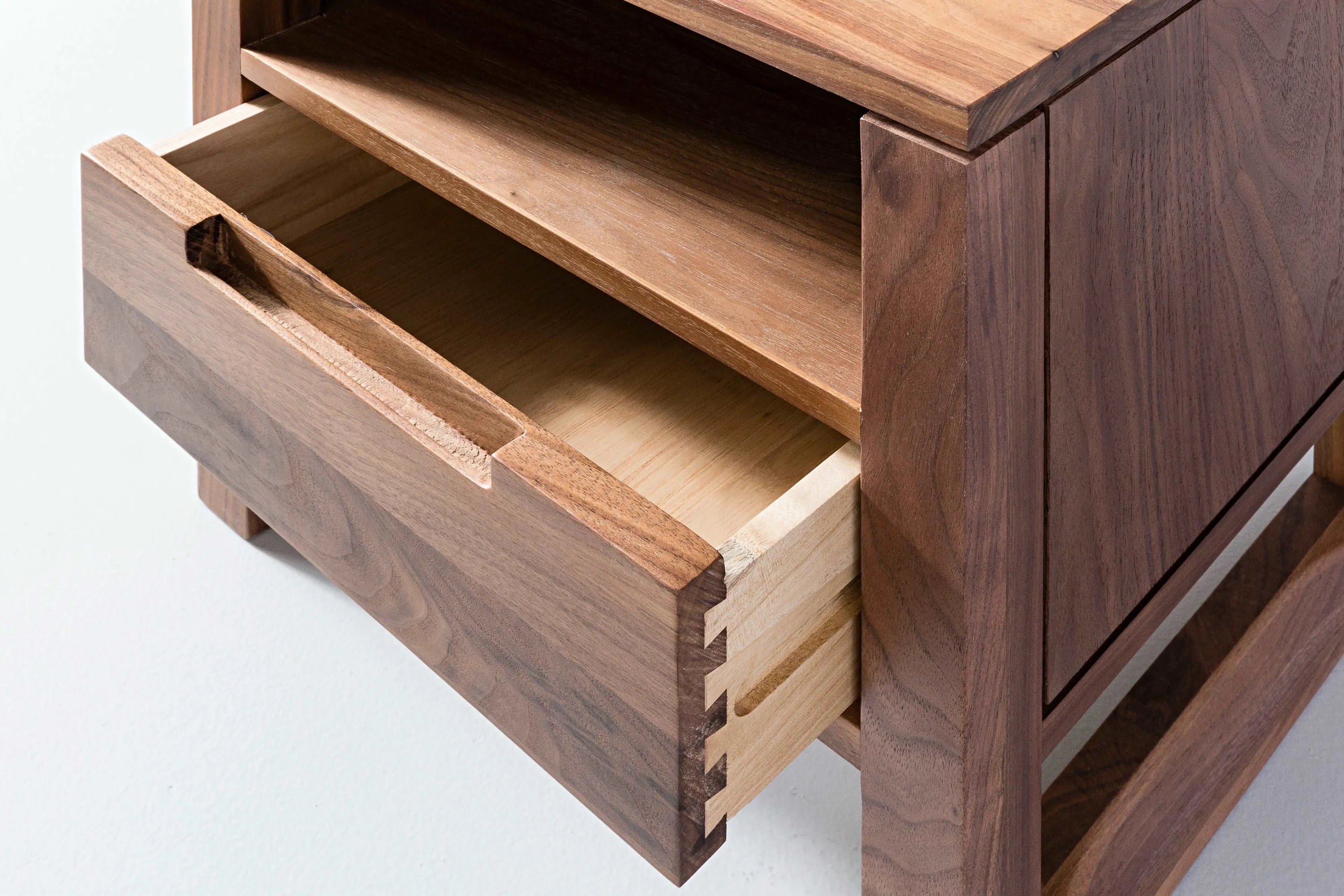 Bruno Bedside Table 1 Drawer 42 x 35cm Solid American Walnut