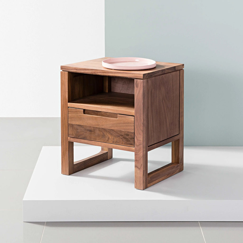 Bruno Bedside Table 1 Drawer 42 x 35cm Solid American Walnut