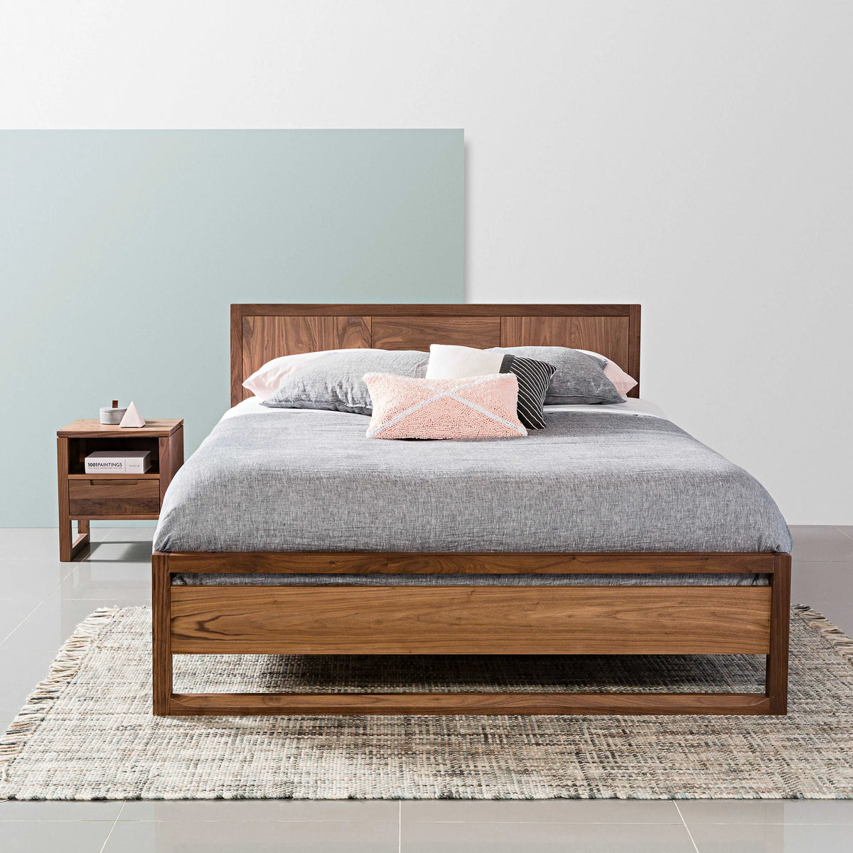 Bruno Bedside Table 1 Drawer 42 x 35cm Solid American Walnut