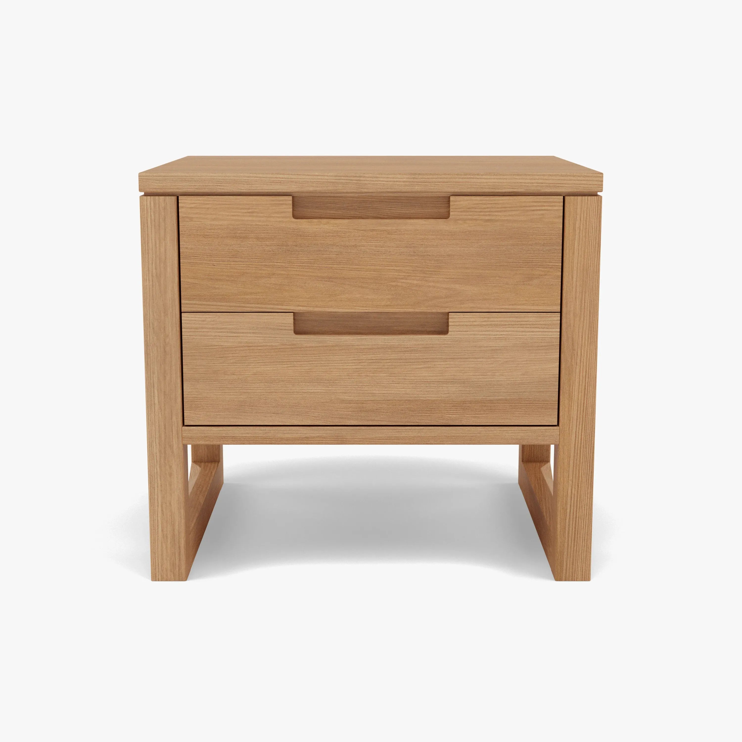 Bruno Bedside Table 2 Drawers 50 x 42cm Solid American Oak