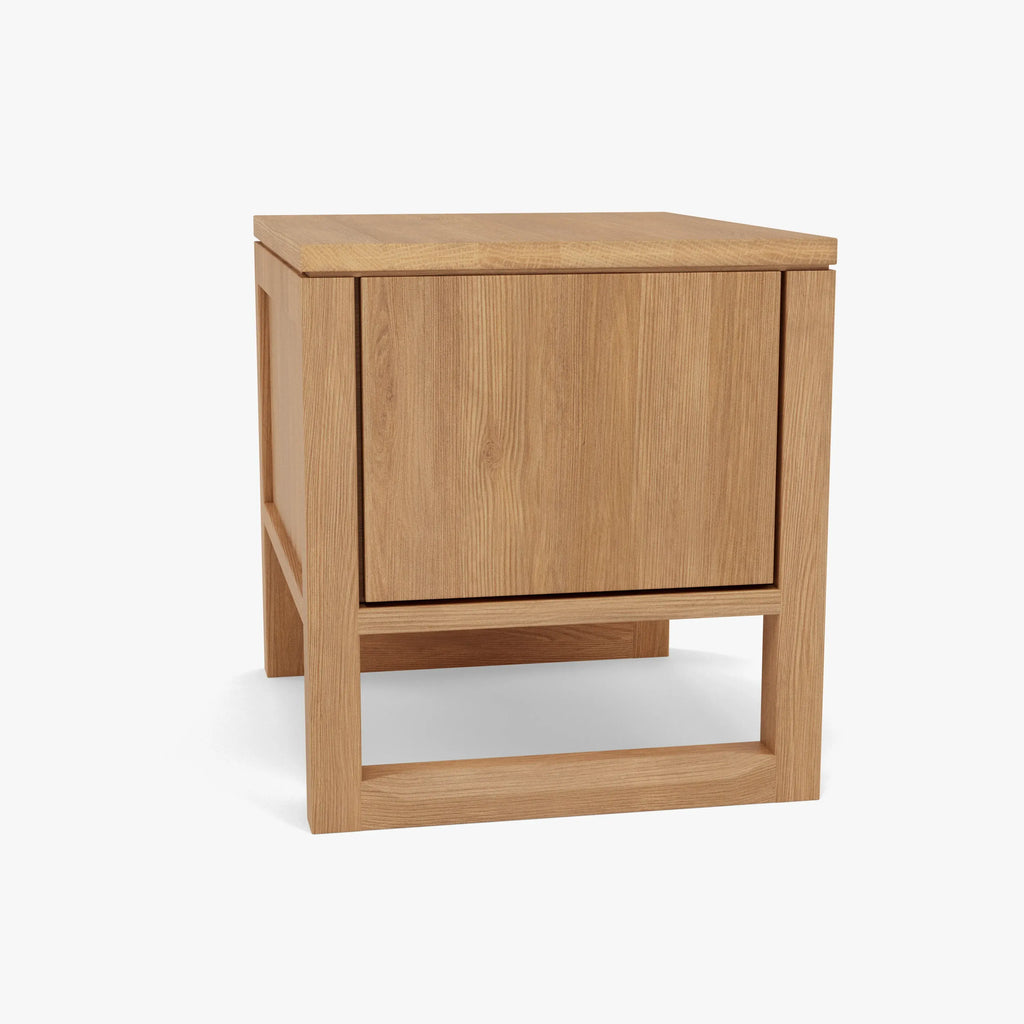 Bruno Bedside Table 2 Drawers 50 x 42cm Solid American Oak